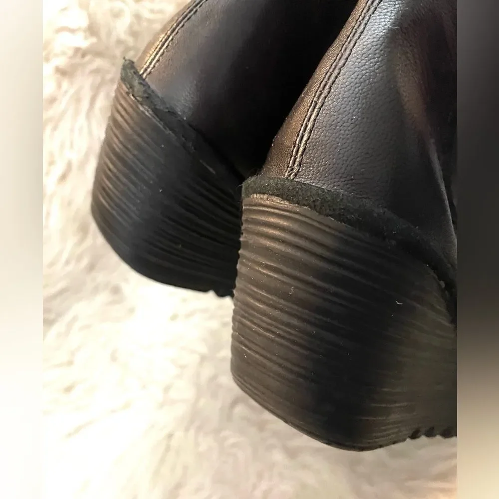 Fly London Yoss Leather Wedge Chelsea Boots Black 40 (9-9.5)